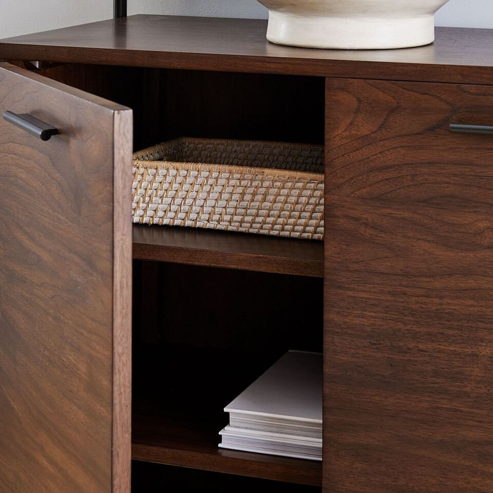 Foundry Wide Bookcase Dark Walnut West Elm Australia